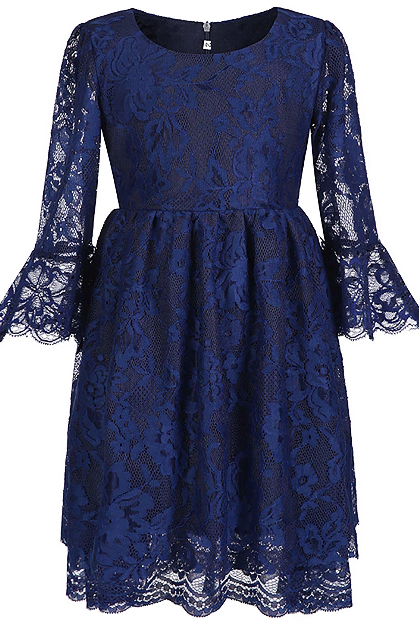 A-Line Short-Mini Tulle Lace Flower Girl Dress CF0344 - COCOMELODY