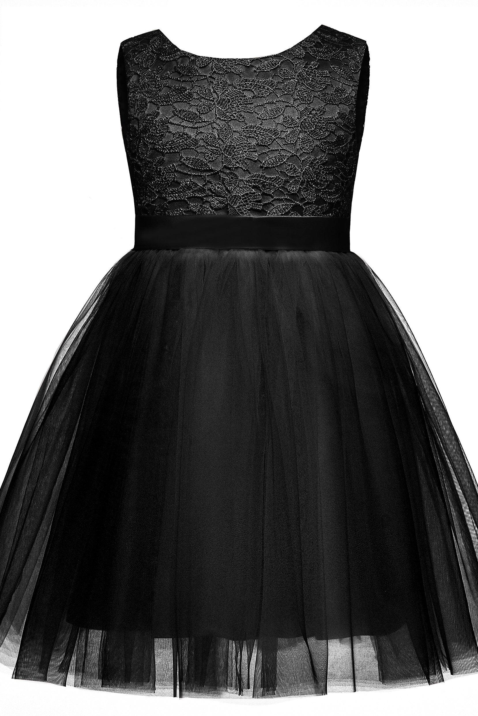 A-Line Knee Length Tulle Lace Flower Girl Dress CF0345 - COCOMELODY