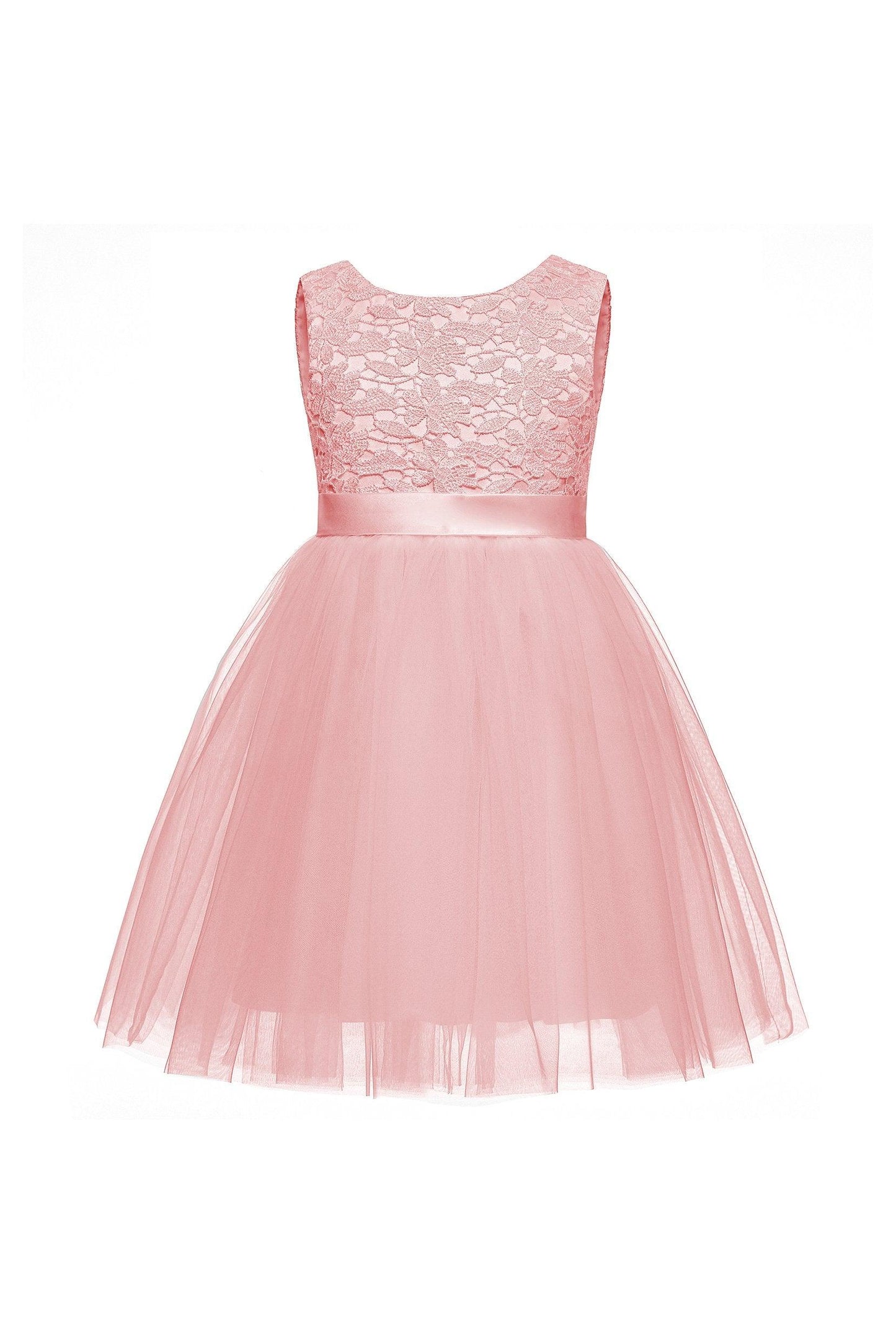 A-Line Knee Length Tulle Lace Flower Girl Dress CF0345 - COCOMELODY