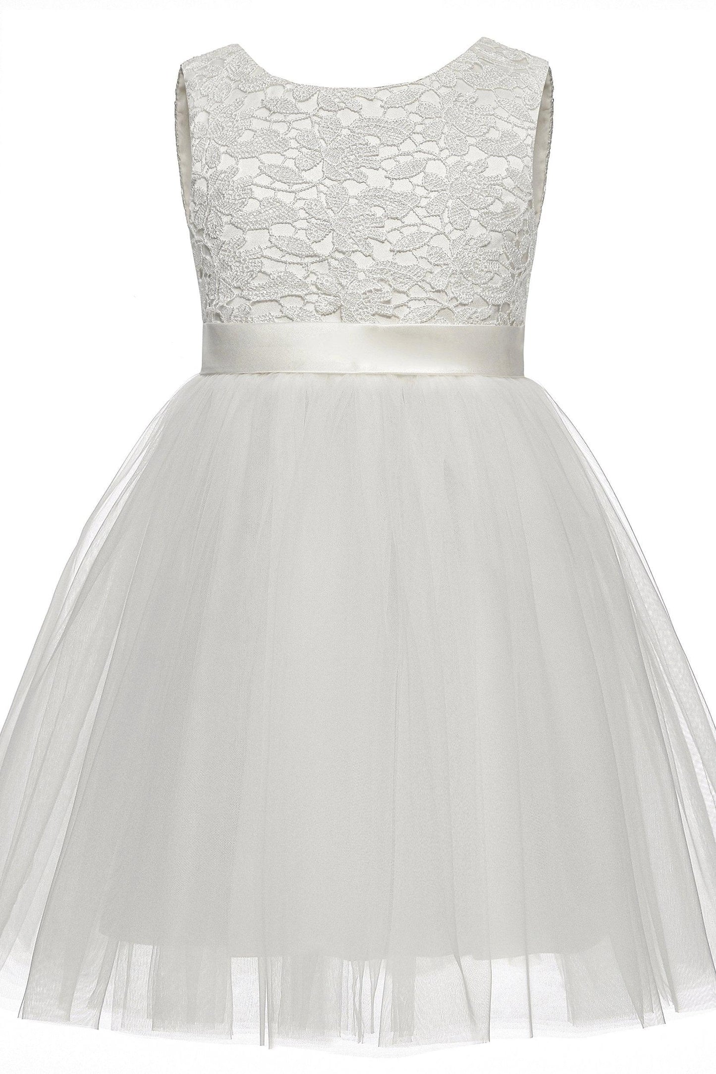 A-Line Knee Length Tulle Lace Flower Girl Dress CF0345