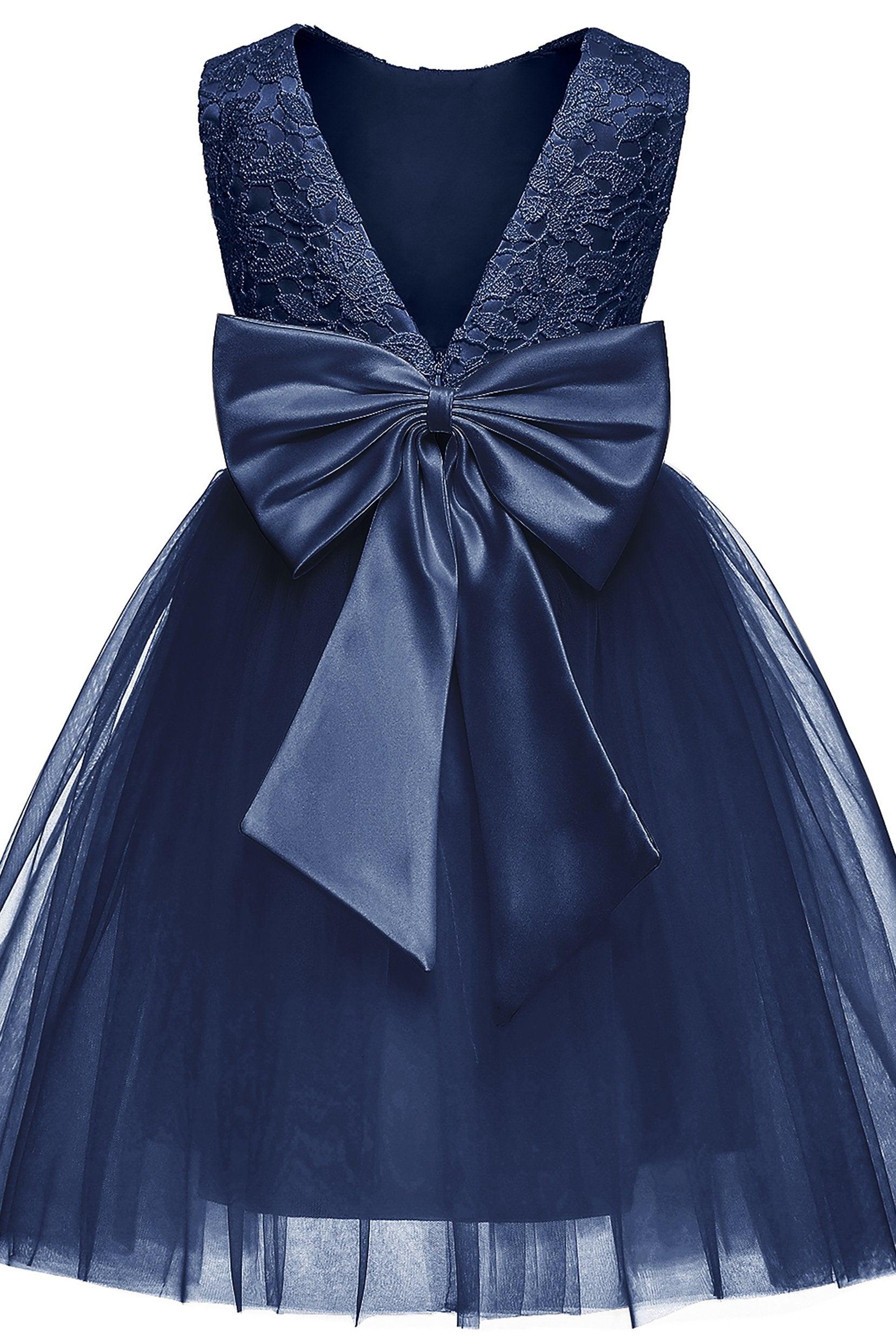 A-Line Knee Length Tulle Lace Flower Girl Dress CF0345 - COCOMELODY