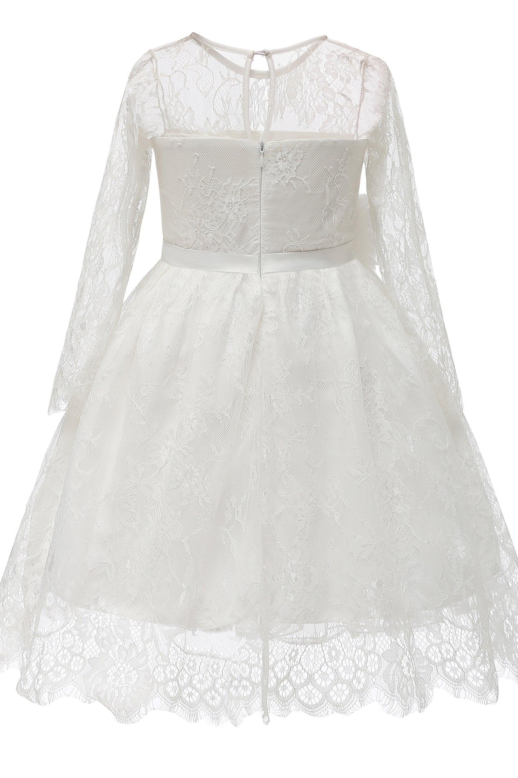A-Line Knee Length Tulle Lace Flower Girl Dress CF0346 - COCOMELODY