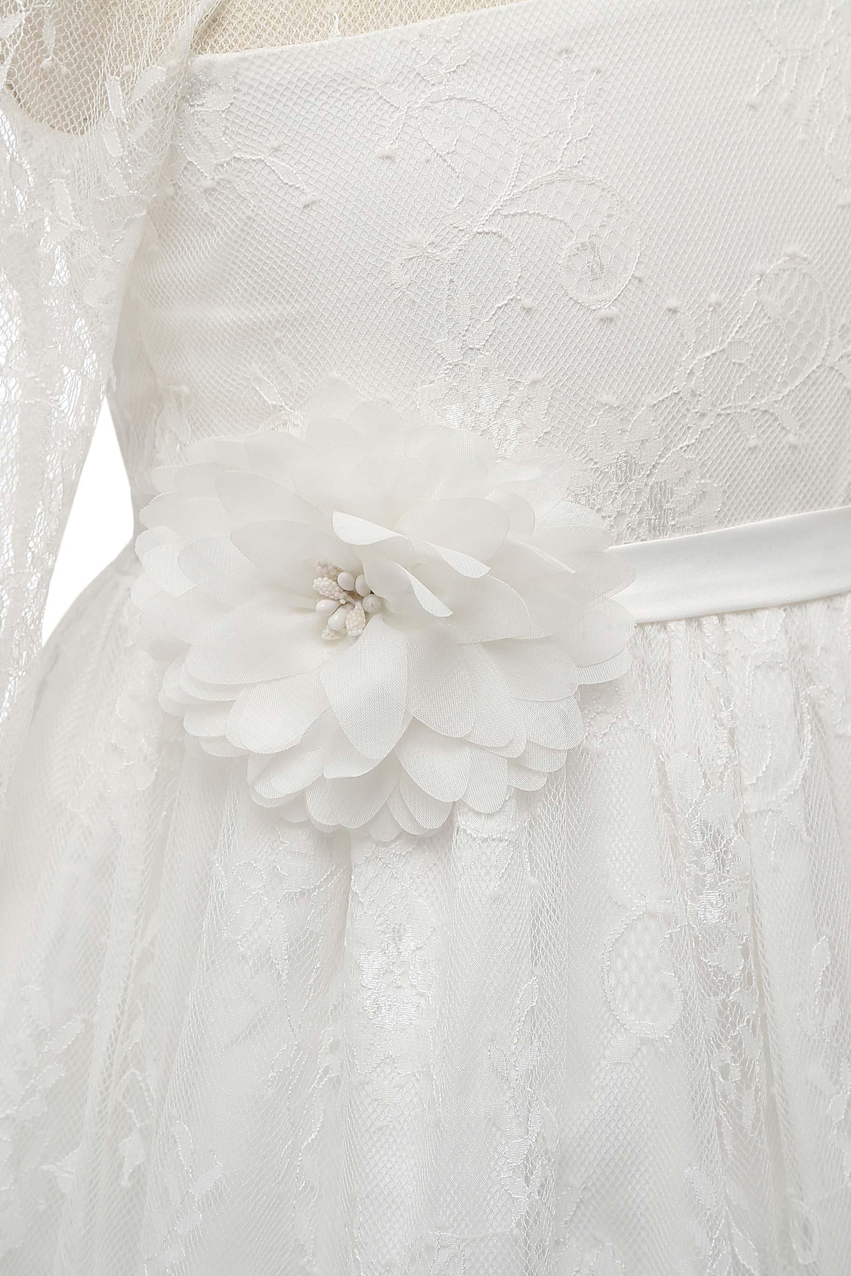 A-Line Knee Length Tulle Lace Flower Girl Dress CF0346 - COCOMELODY