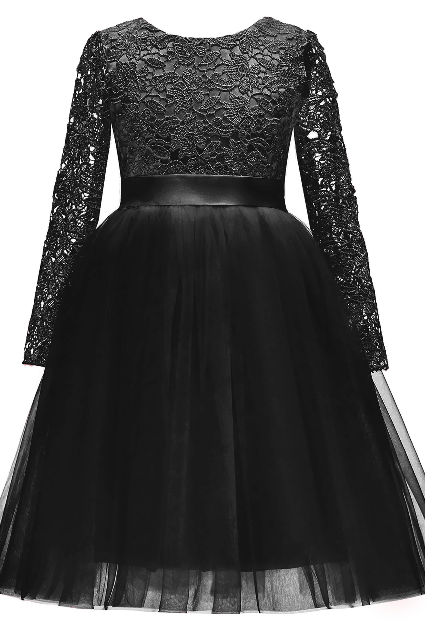 A-Line Tea Length Tulle Lace Flower Girl Dress CF0347 - COCOMELODY
