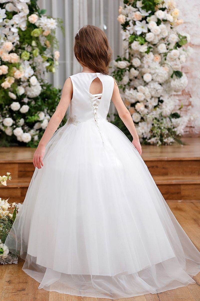A-Line Maxi Tulle Flower Girl Dress CF0350 - COCOMELODY