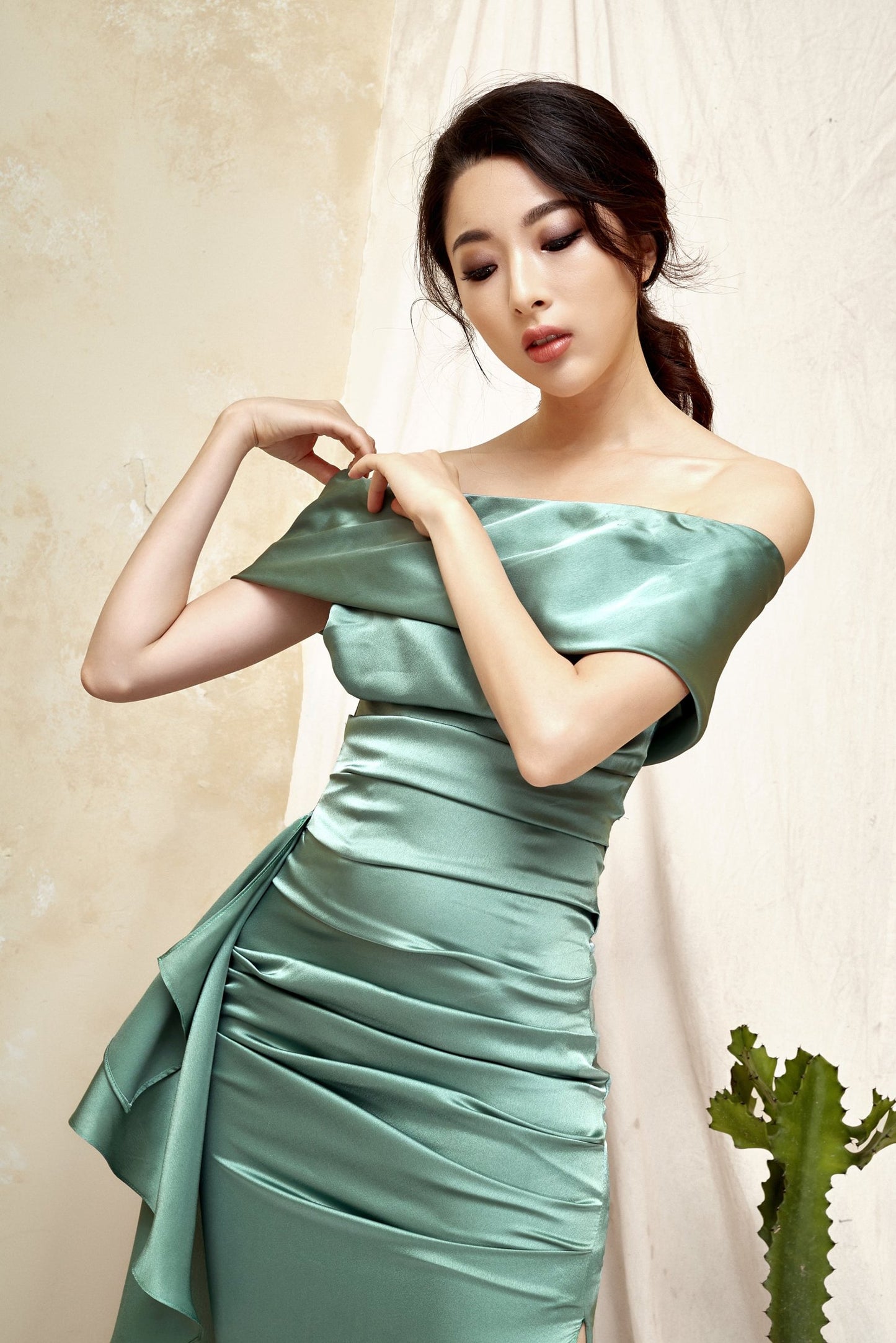 Sheath-Column Knee Length Silk Blend Dress CG0103