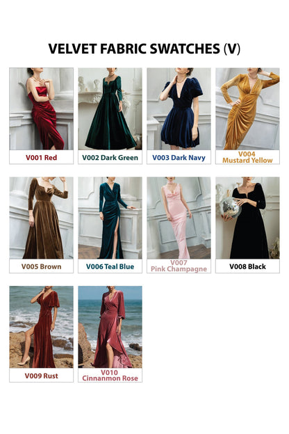 A-Line Floor Length Velvet Dress CG0121
