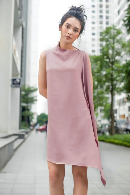 A-Line Knee Length Silk Blend Dress CG0134