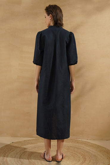 A-Line Tea Length Linen Dress CG0139