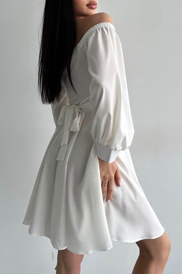 A-Line Knee Length Twisted Silk Fabric Dress CG0149