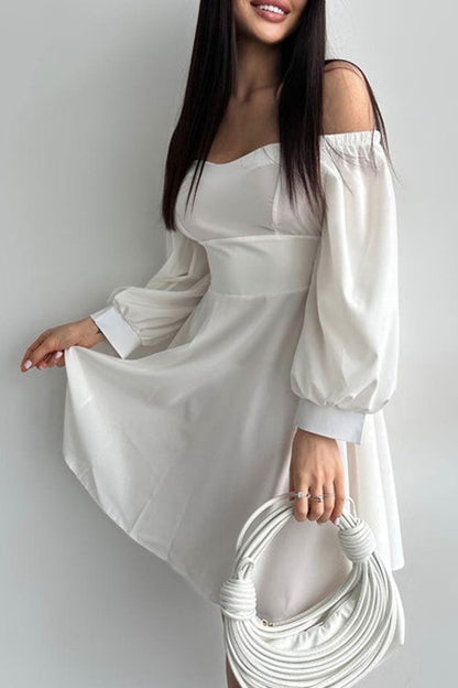 A-Line Knee Length Twisted Silk Fabric Dress CG0149