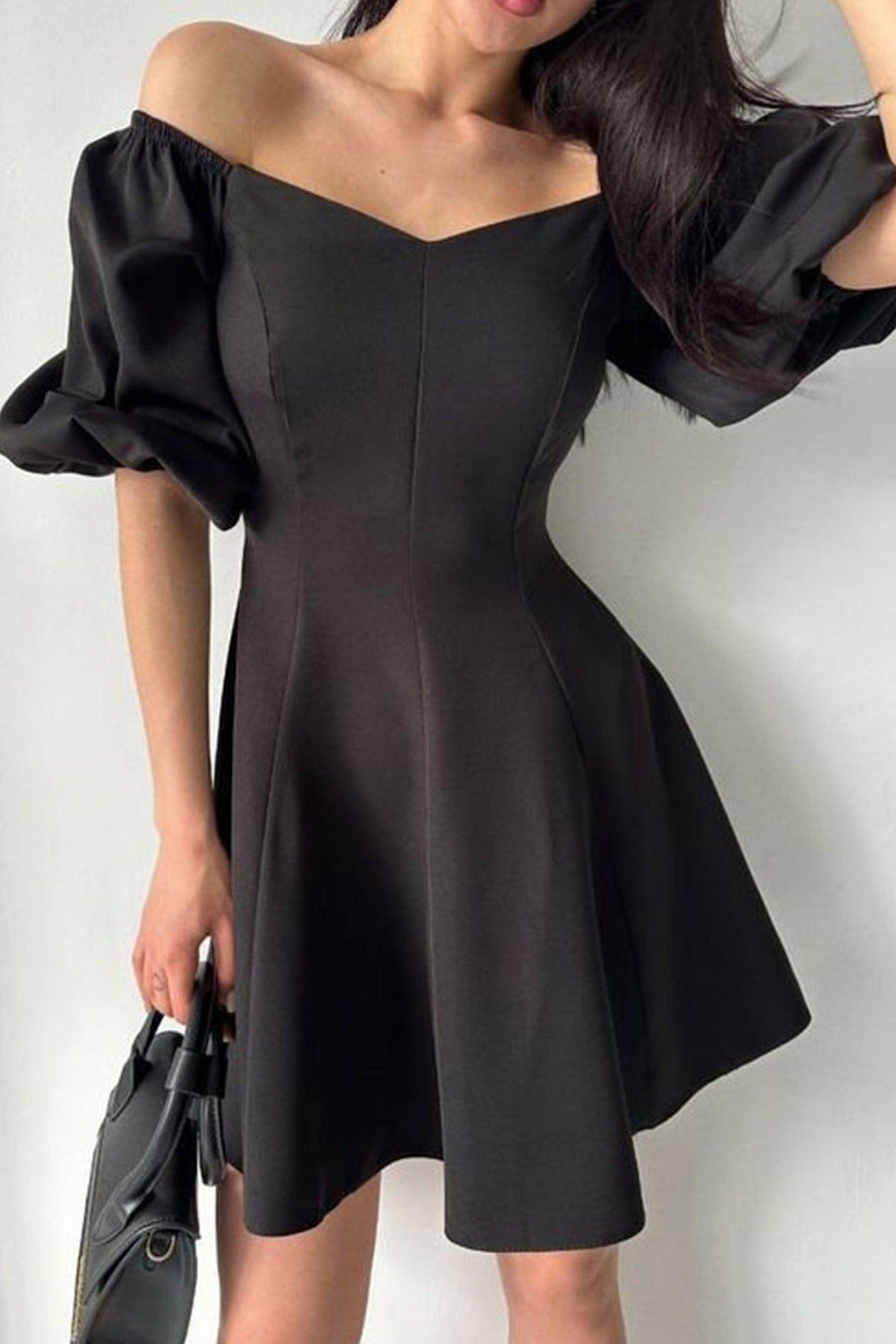 A-Line Short-Mini Twisted Silk Fabric Dress CG0164 - COCOMELODY
