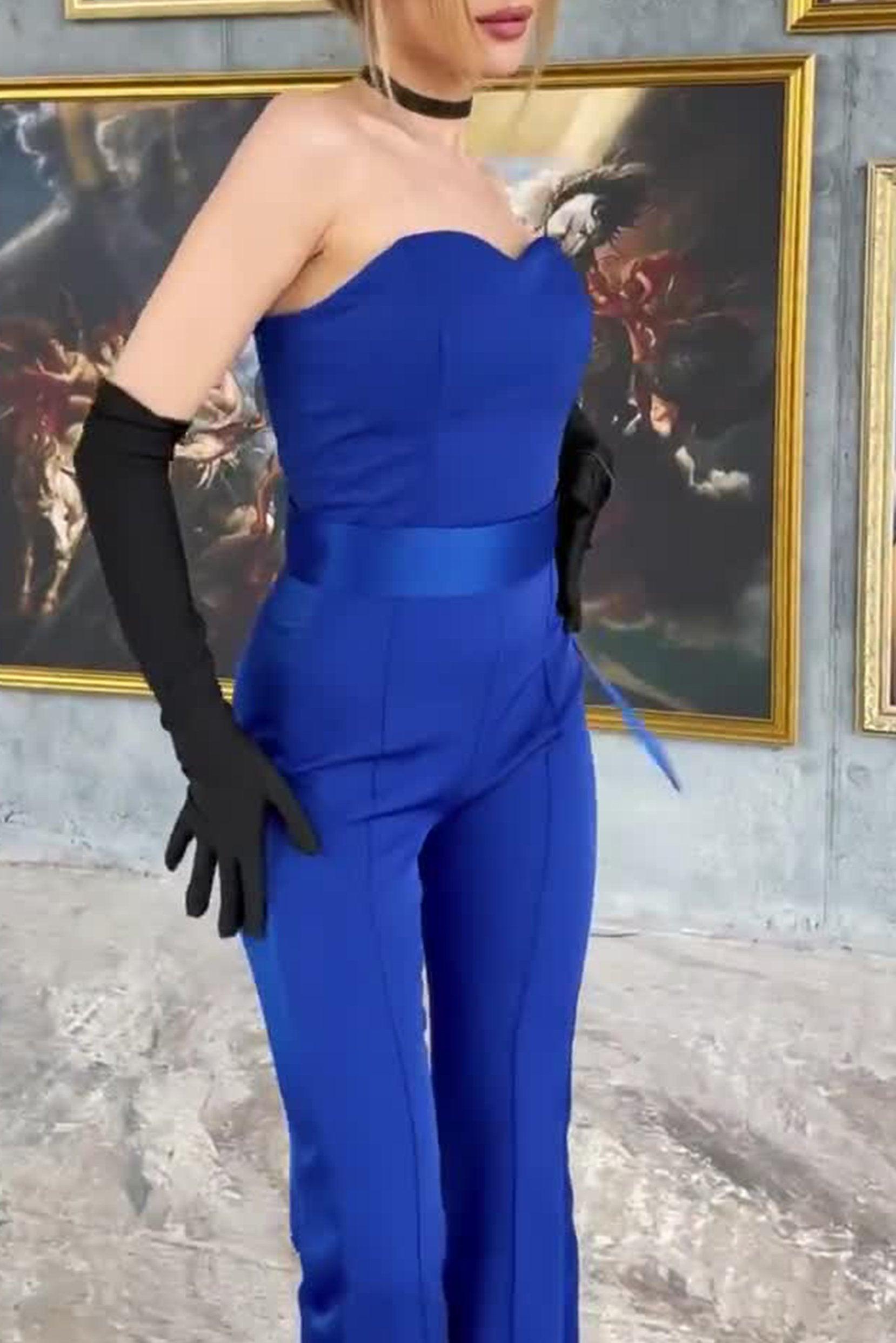 Jumpsuit Floor Length Twisted Silk Fabric Dress CG0173 - COCOMELODY