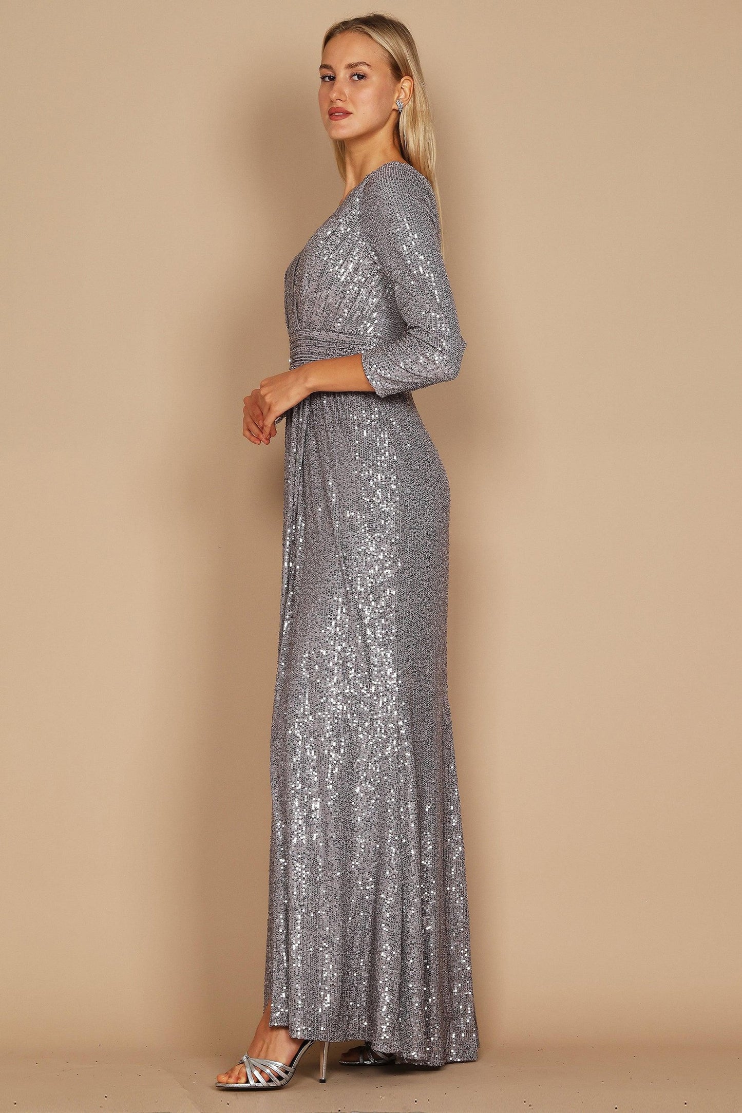 Sheath-Column Floor Length Sequined Dress CG0185