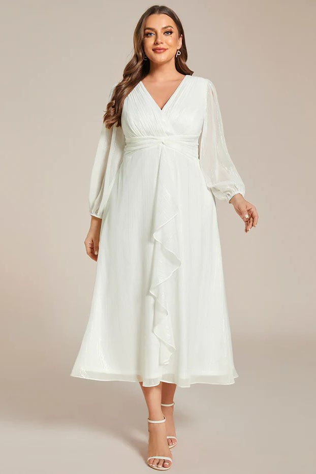 A-Line Tea Length Soft Yarn Dress CG0257
