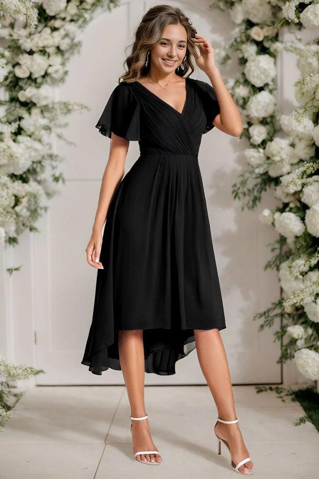 A-Line Knee Length Chiffon Dress CG0259 - COCOMELODY