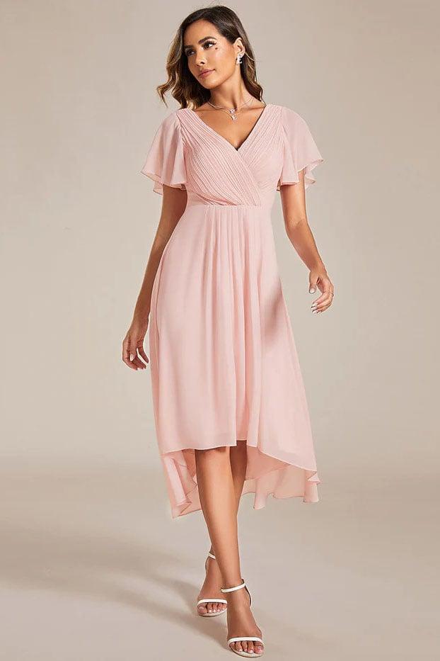 A-Line Knee Length Chiffon Dress CG0259 - COCOMELODY