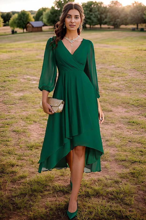 A-Line Knee Length Chiffon Dress CG0260 - COCOMELODY