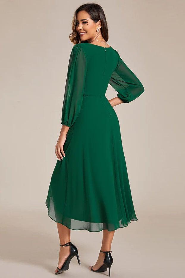 A-Line Knee Length Chiffon Dress CG0260 - COCOMELODY