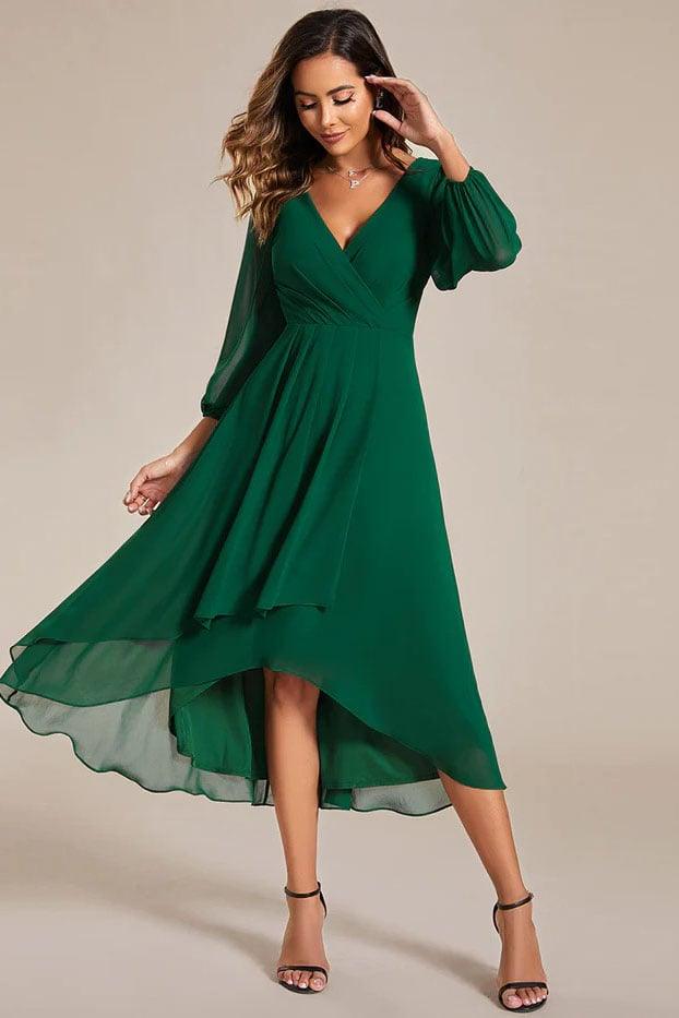 A-Line Knee Length Chiffon Dress CG0260 - COCOMELODY