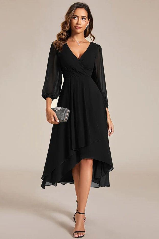A-Line Knee Length Chiffon Dress CG0260 - COCOMELODY