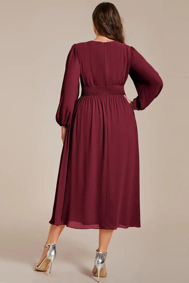 A-Line Knee Length Chiffon Dress CG0261 - COCOMELODY