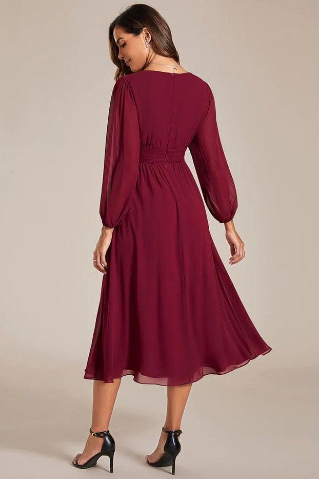 A-Line Knee Length Chiffon Dress CG0261 - COCOMELODY