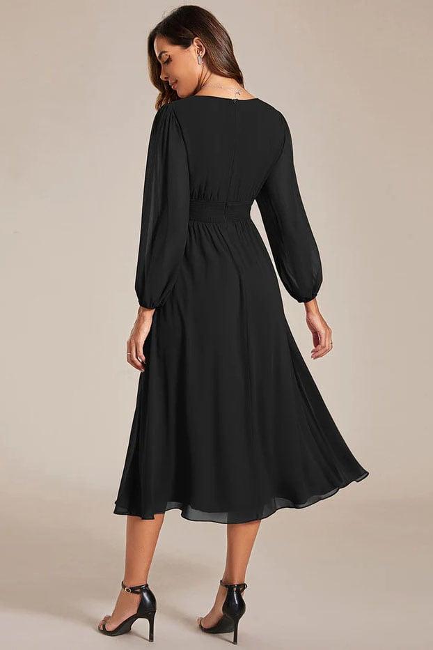 A-Line Knee Length Chiffon Dress CG0261 - COCOMELODY