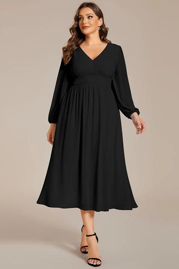 A-Line Knee Length Chiffon Dress CG0261 - COCOMELODY