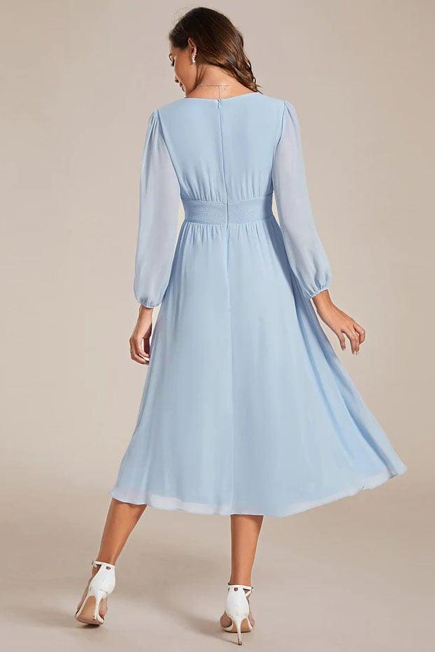 A-Line Knee Length Chiffon Dress CG0261 - COCOMELODY