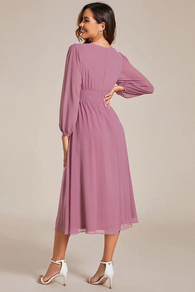 A-Line Knee Length Chiffon Dress CG0261 - COCOMELODY