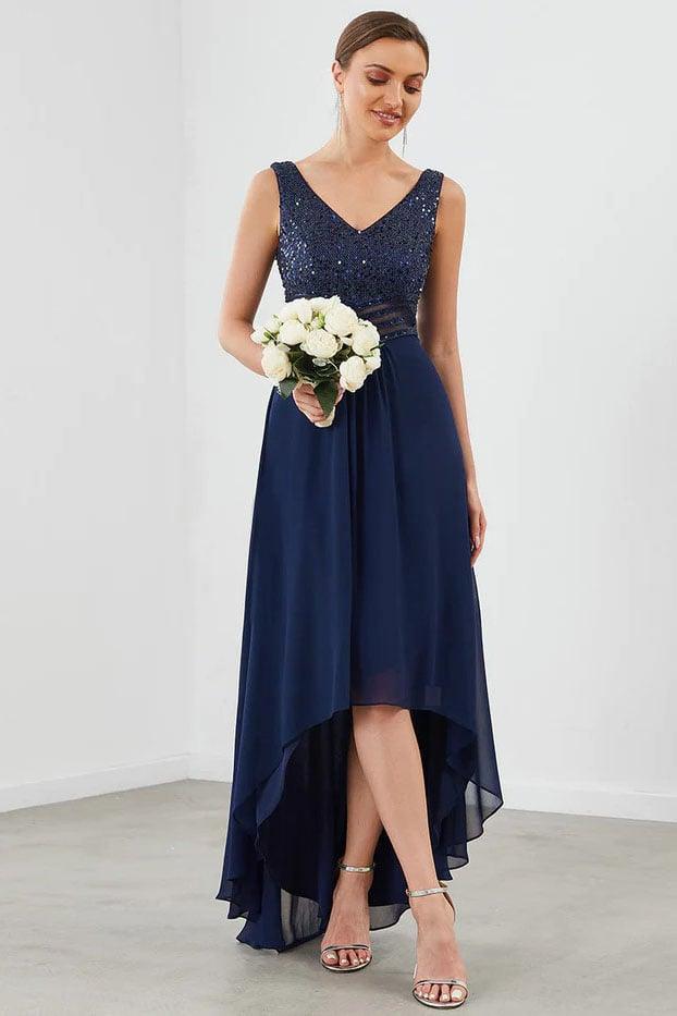 A-Line High-Low Chiffon Dress CG0264 - COCOMELODY