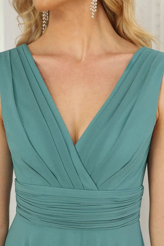 Asymmetrical Knee Length Chiffon Dress CG0266 - COCOMELODY