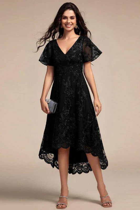 A-Line Midi Lace Dress CG0268 - COCOMELODY