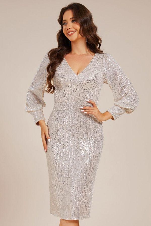Sheath-Column Midi Sequined Dress CG0269 - COCOMELODY