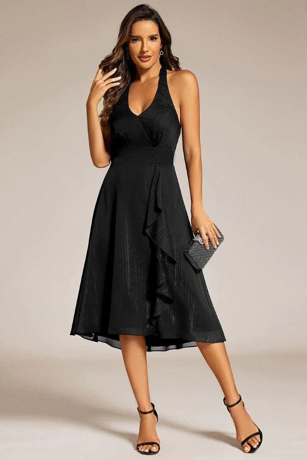A-Line Midi Polyester Dress CG0271 - COCOMELODY