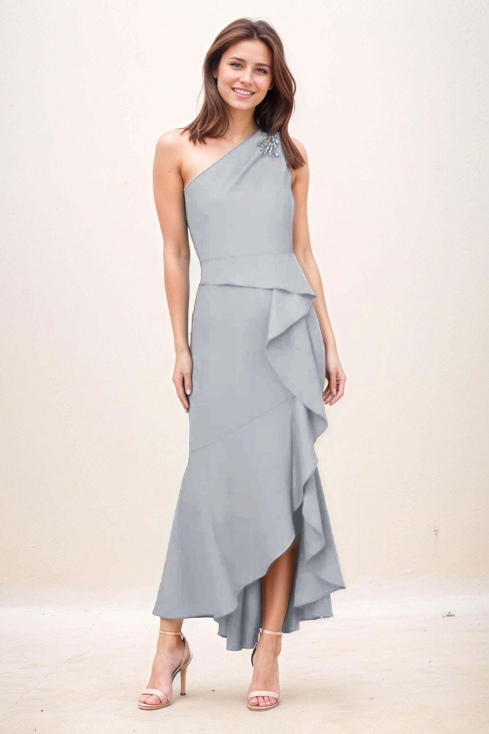 Sheath-Column Maxi Elastic Cloth Wedding Guest Dress CG0274 - COCOMELODY