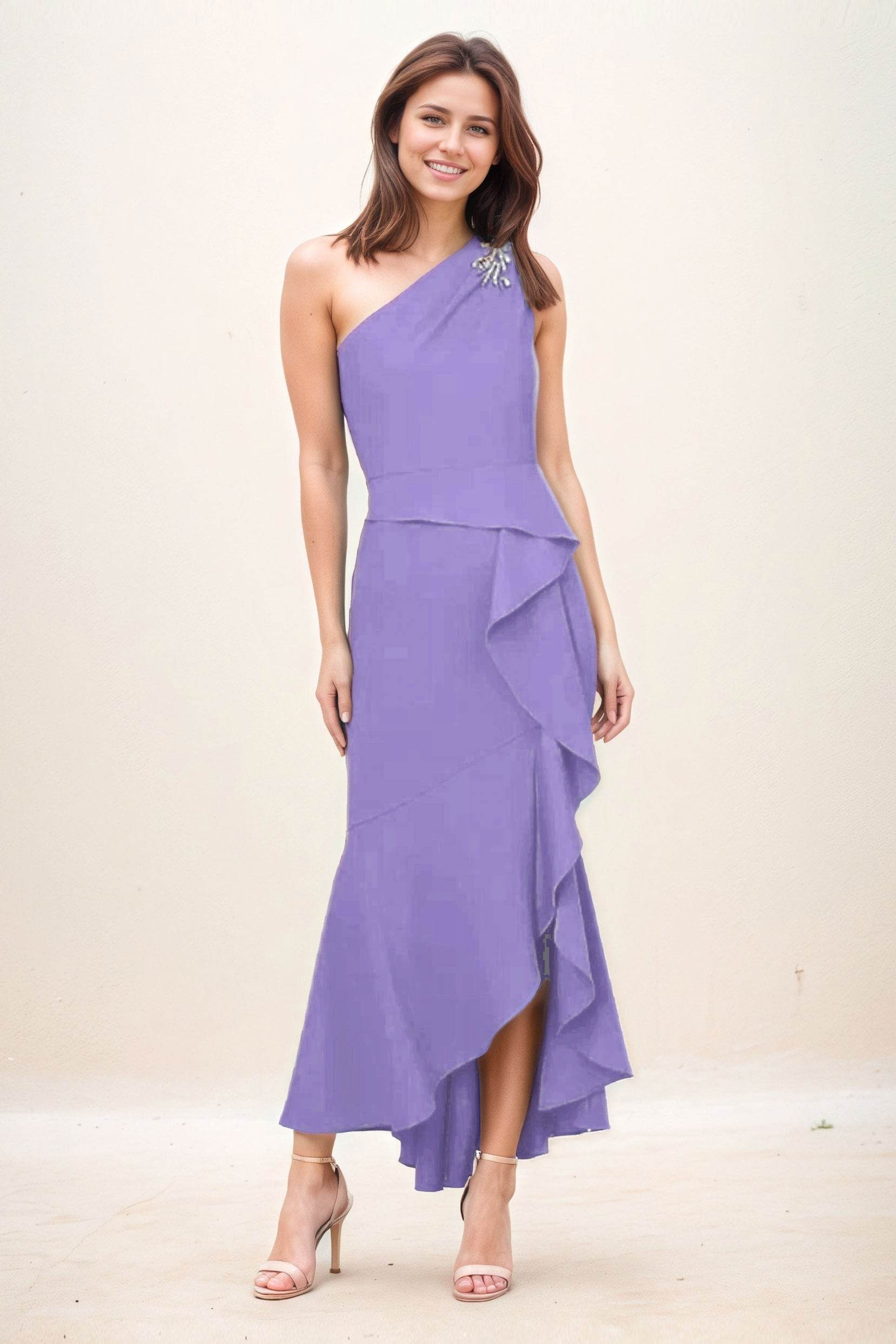 Sheath-Column Maxi Elastic Cloth Wedding Guest Dress CG0274 - COCOMELODY