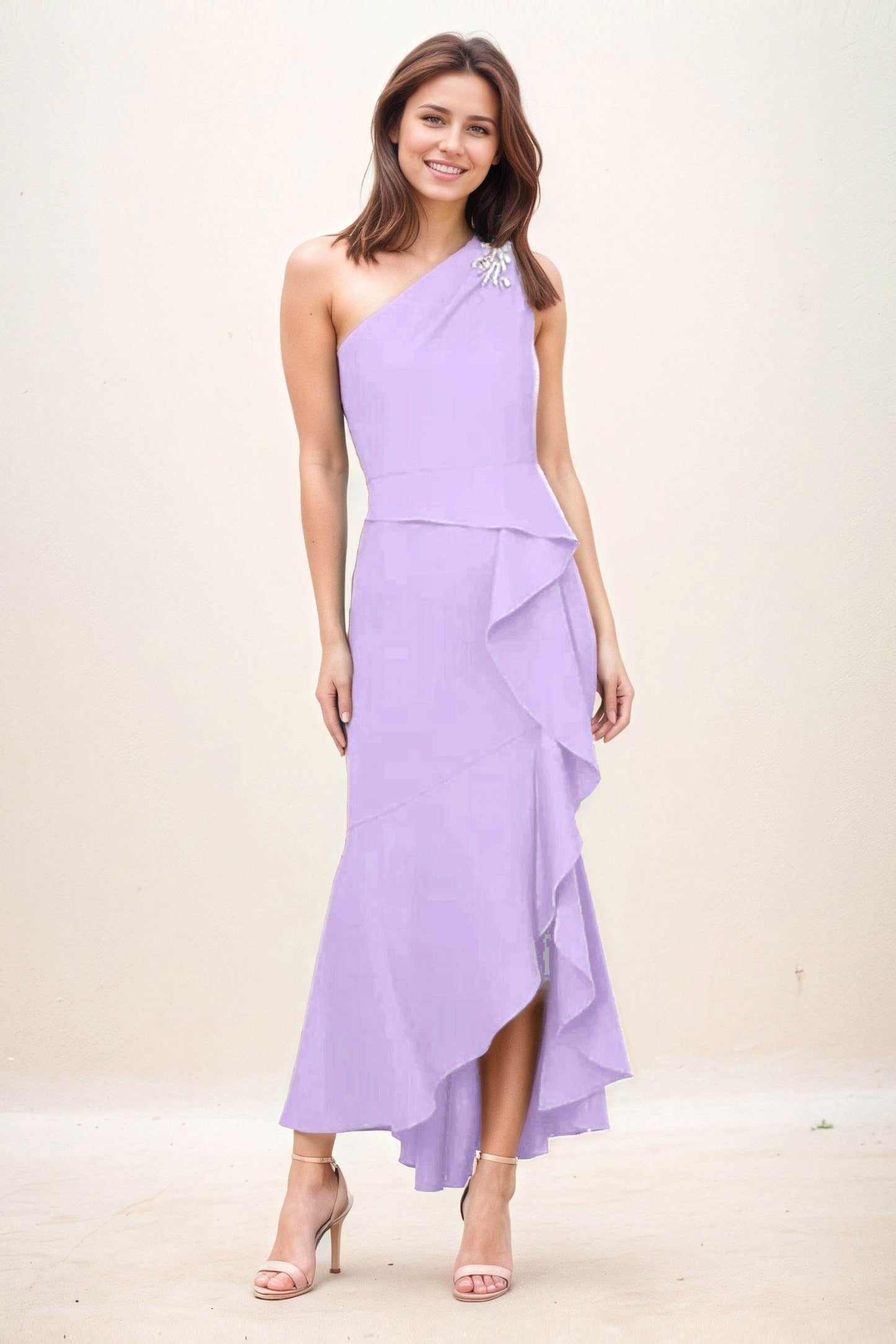 Sheath-Column Maxi Elastic Cloth Wedding Guest Dress CG0274 - COCOMELODY