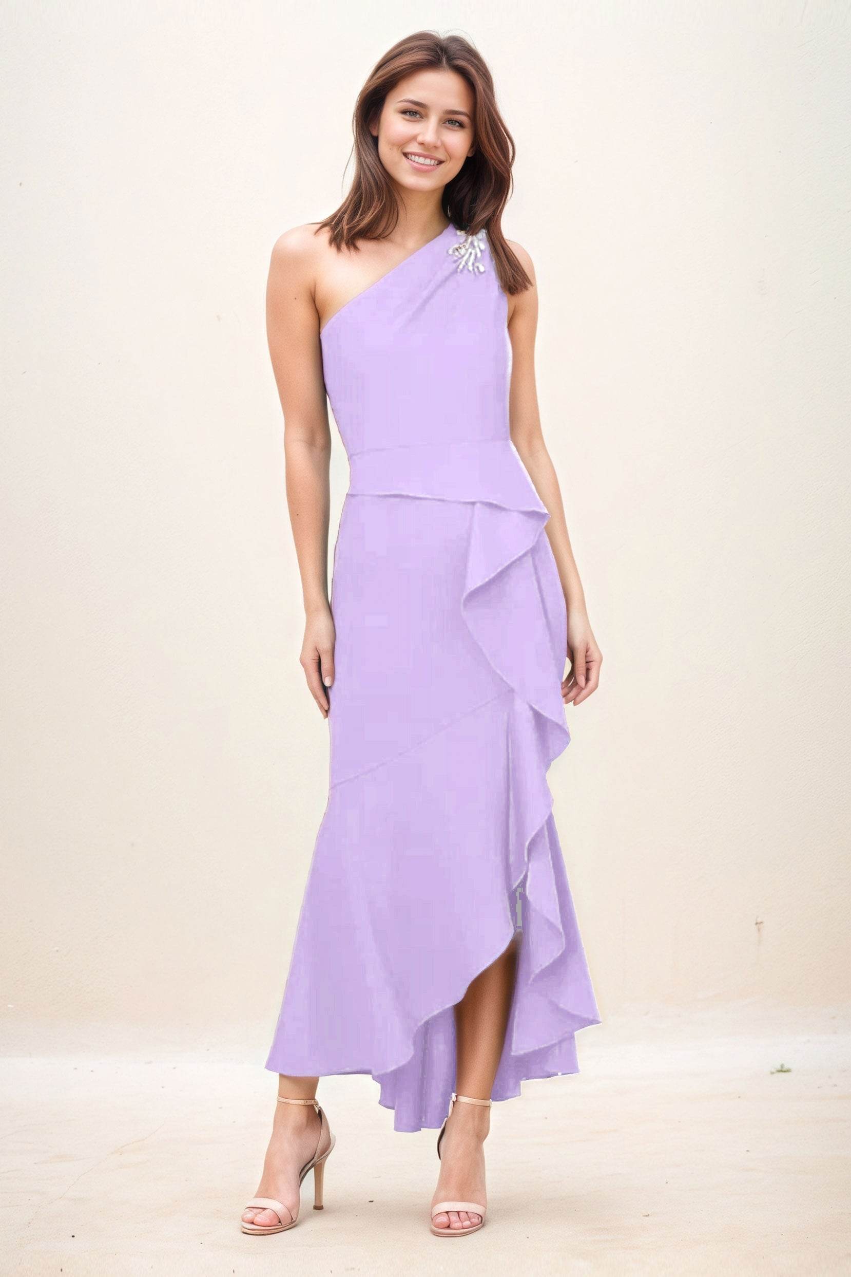 Sheath-Column Maxi Elastic Cloth Wedding Guest Dress CG0274 - COCOMELODY