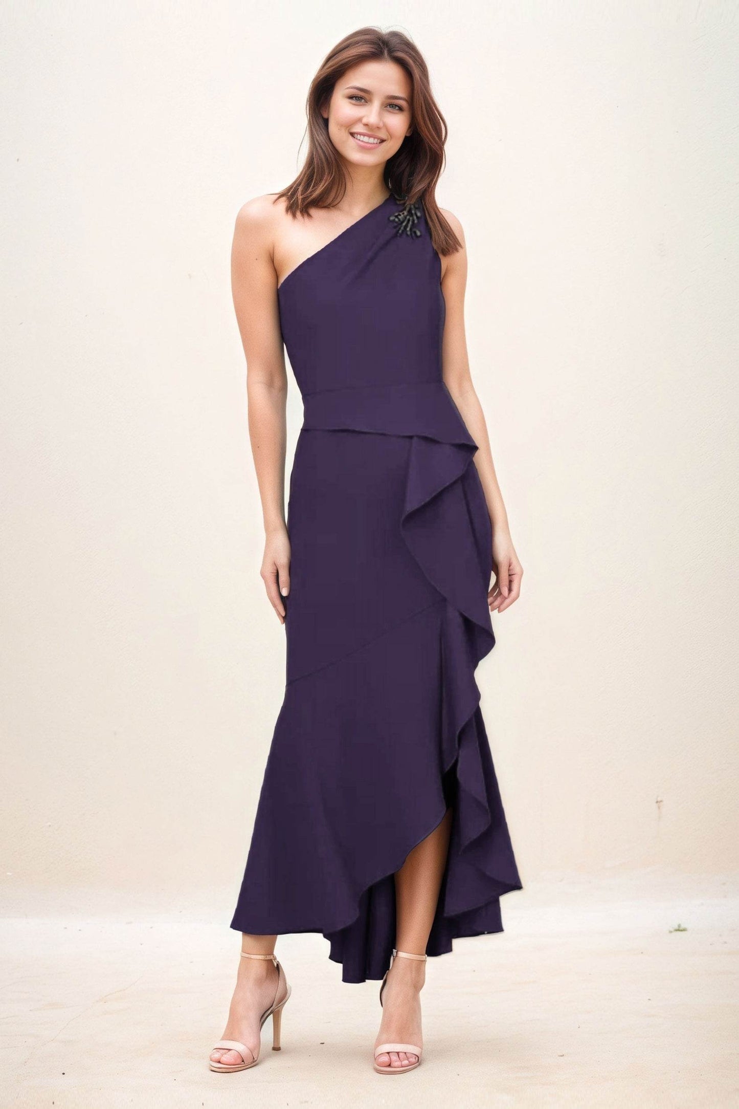 Sheath-Column Maxi Elastic Cloth Wedding Guest Dress CG0274 - COCOMELODY