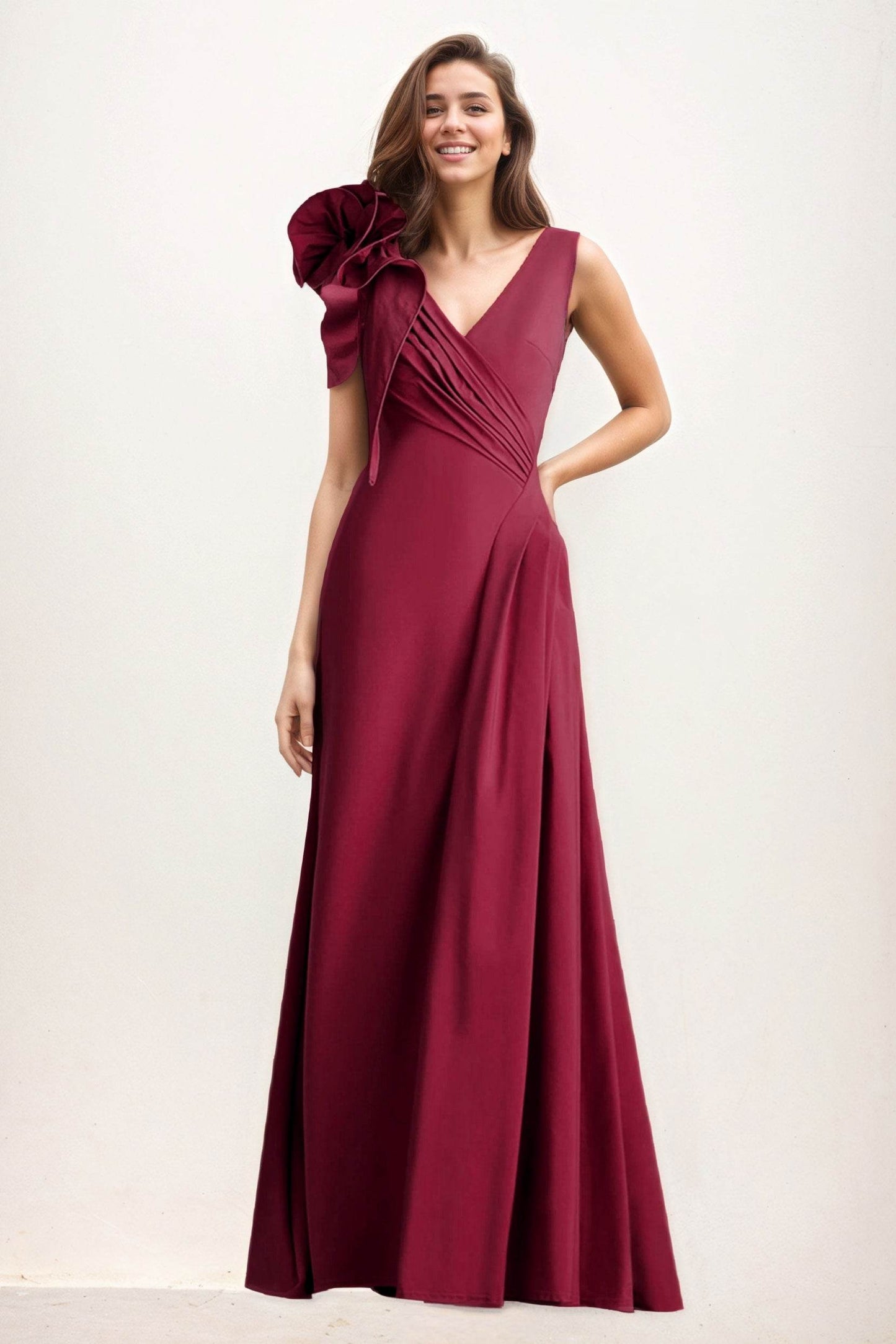 A-Line Maxi Elastic Cloth Wedding Guest Dress CG0275 - COCOMELODY