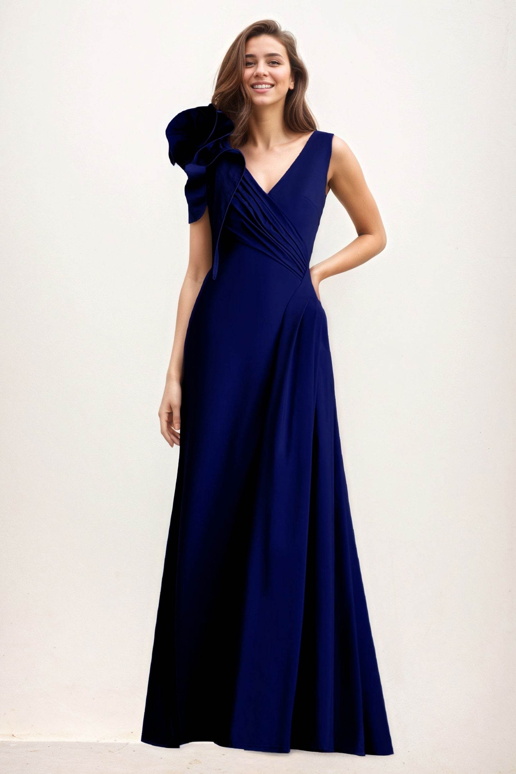 A-Line Maxi Elastic Cloth Wedding Guest Dress CG0275 - COCOMELODY