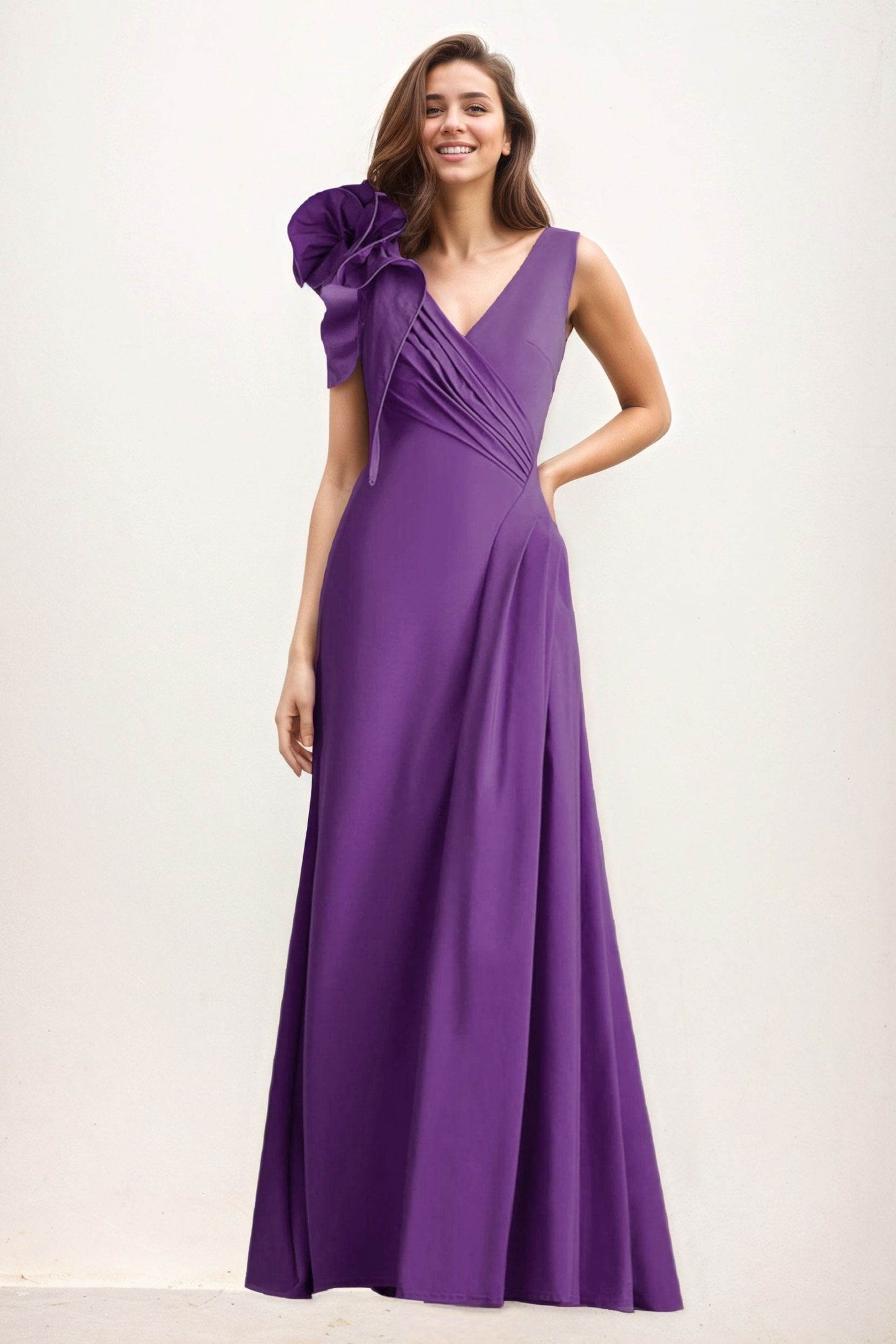 A-Line Maxi Elastic Cloth Wedding Guest Dress CG0275 - COCOMELODY