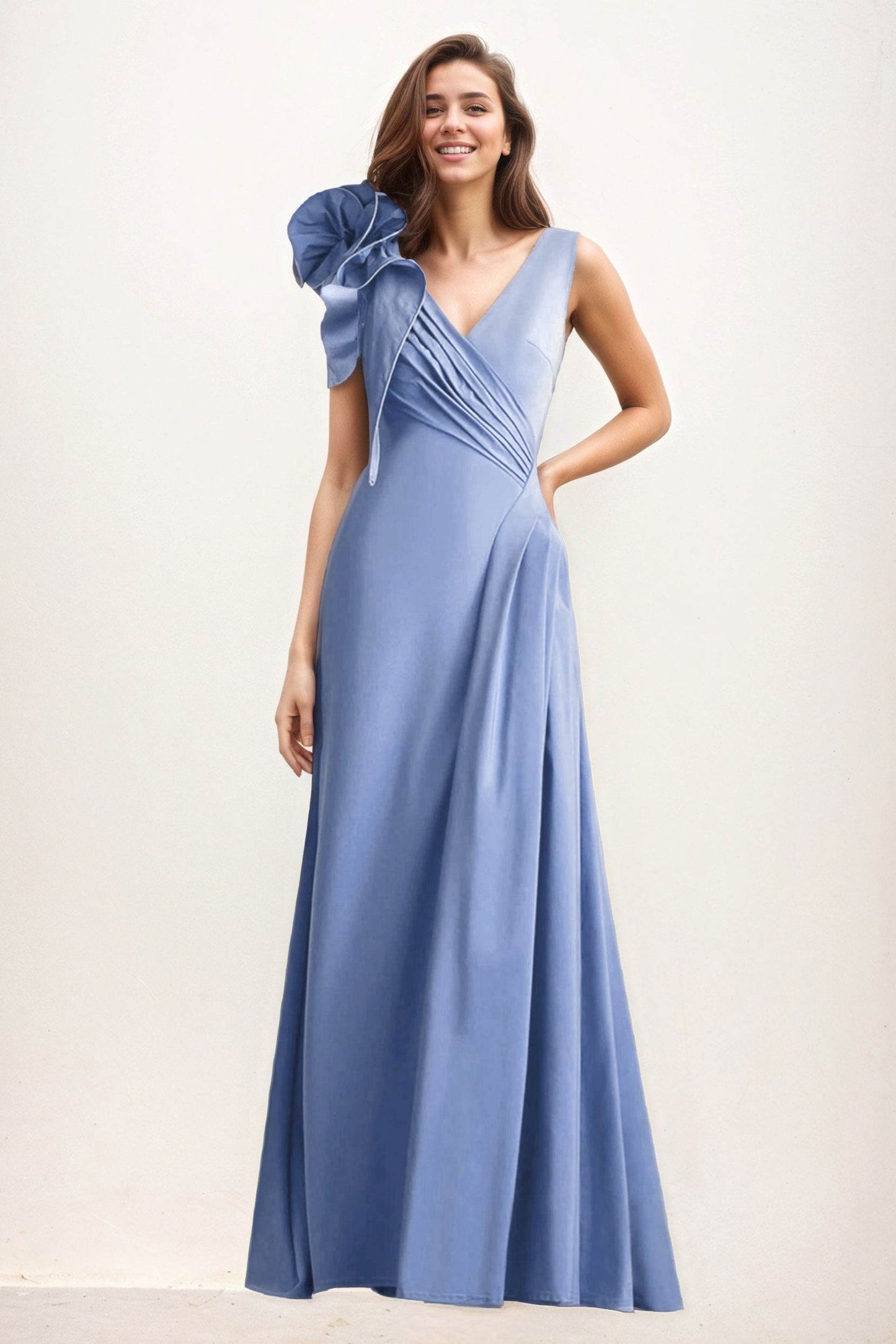 A-Line Maxi Elastic Cloth Wedding Guest Dress CG0275 - COCOMELODY