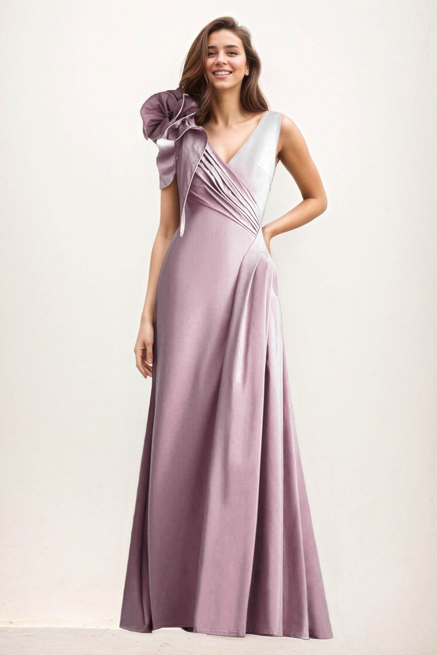 A-Line Maxi Elastic Cloth Wedding Guest Dress CG0275 - COCOMELODY