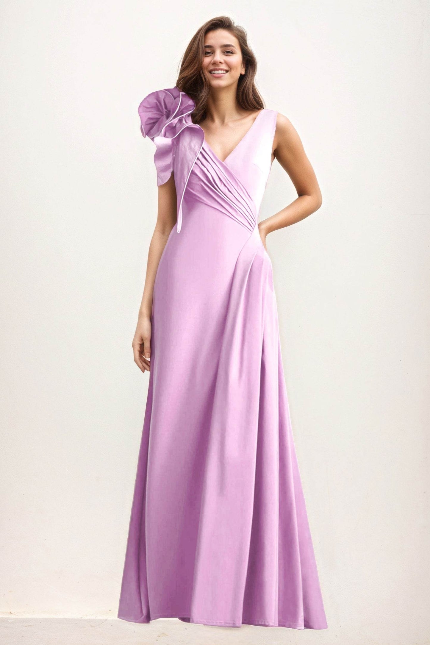 A-Line Maxi Elastic Cloth Wedding Guest Dress CG0275 - COCOMELODY