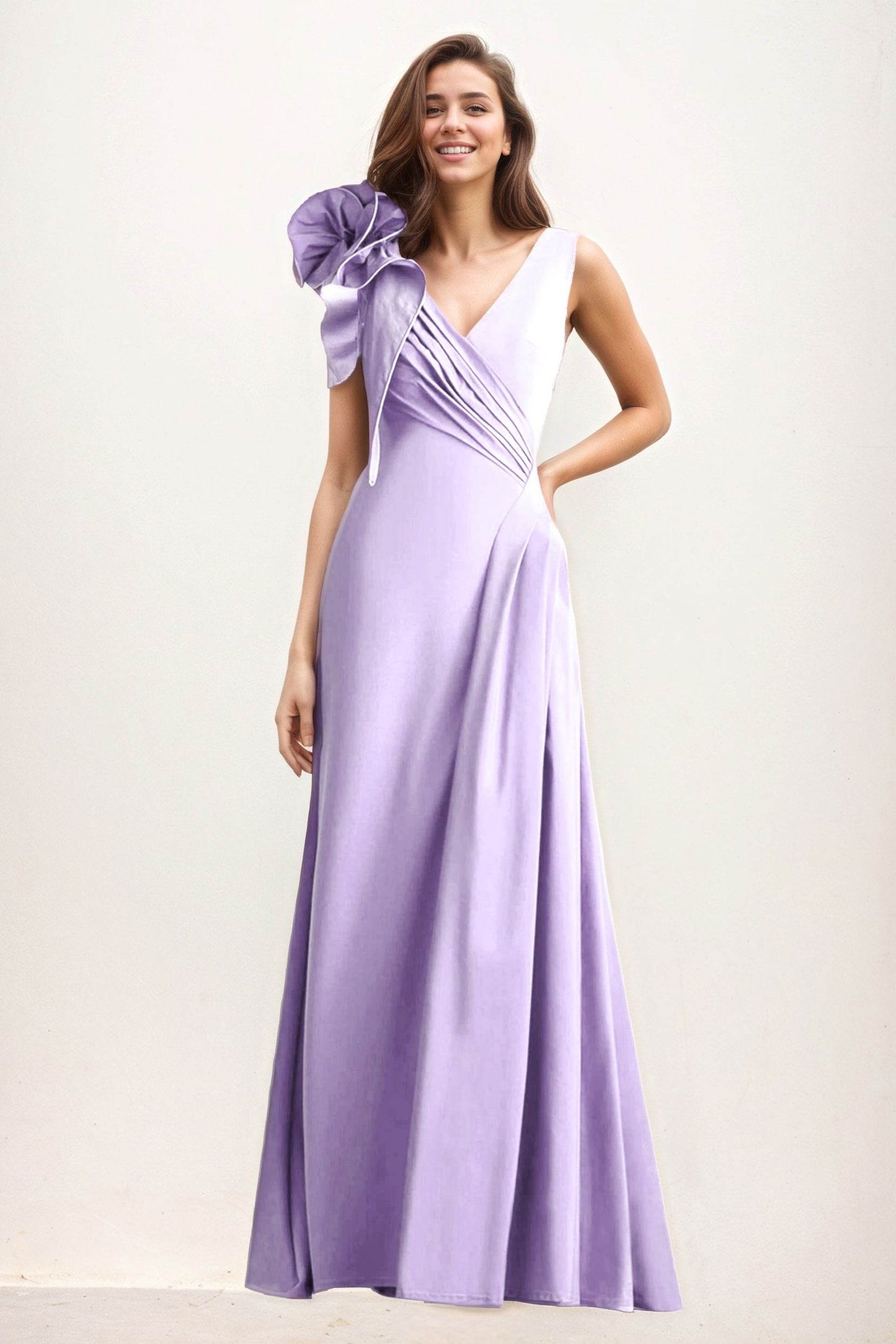 A-Line Maxi Elastic Cloth Wedding Guest Dress CG0275 - COCOMELODY