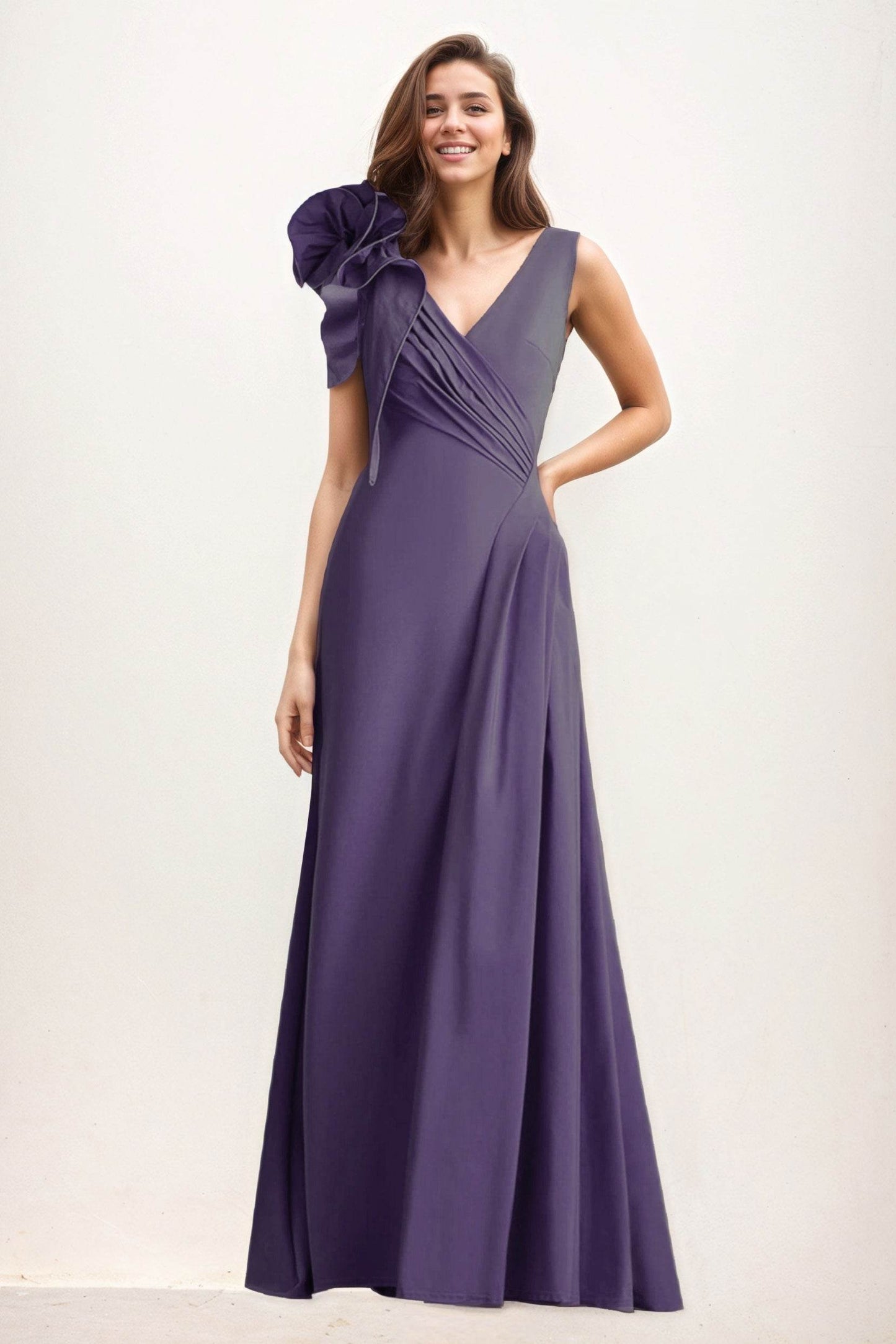 A-Line Maxi Elastic Cloth Wedding Guest Dress CG0275 - COCOMELODY