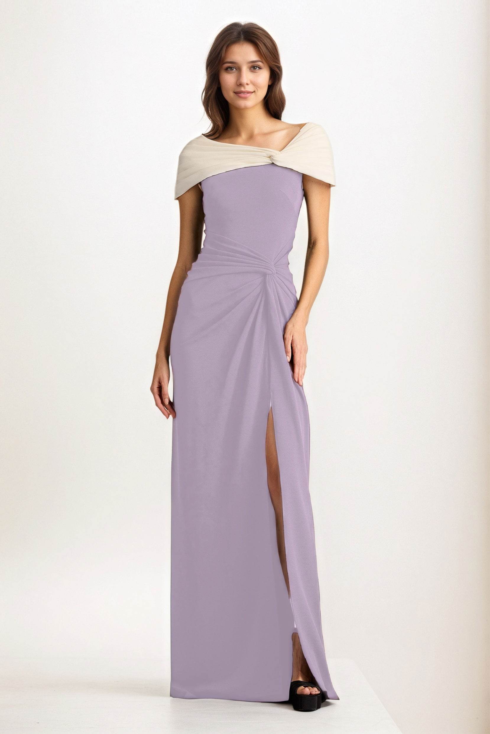 Sheath-Column Maxi Chiffon Wedding Guest Dress CG0279 - COCOMELODY